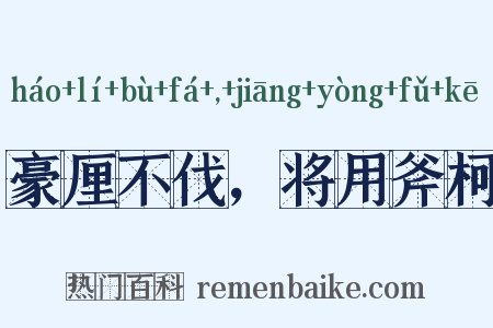 豪厘不伐，将用斧柯是什么意思的图片